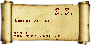Damján Dorina névjegykártya